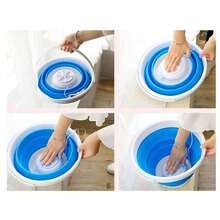 Mini Lavadora Ropa Portátil Usb Con Balde Plegable Lavarropa - Blanco - Ver 2