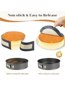 2/4 tấm lót nướng bằng silicon phù hợp với khuôn lò xo 9 inch, ngăn bánh dính vào đáy và thành khuôn, dễ vệ sinh và. Tấm lót nướng bằng silicon cho khuôn bánh phô mai (Chiều dài: 81,99 X 10,01 Cm, Đường kính: 22,86 Cm, Độ dày: 0,4mm) - Nhiều màu - Xem 7
