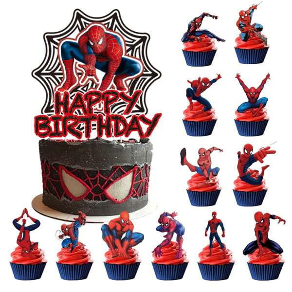 Disney Spider Man Cake Topper,Cupcake Toppers,Spider Man Birthday Decorations,Spider Man Theme Party Supplies,Spider Man Birthday Decorations,Spider Man Cake Decorations,Spider Man Cake Topper,Cupcake Toppers