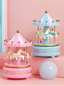 Musical Carousel Music Box Baby Room Decoration - Blue - View 2