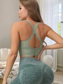 Sujetador deportivo sin costuras a prueba de golpes con efecto push-up para mujeres, ropa interior con espalda cruzada sin cables, Top para yoga y correr con comodidad ligera y soporte, ropa interior sexy