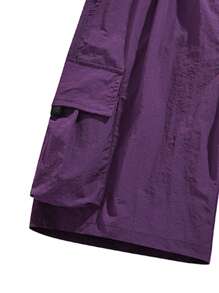 1 Stück Boyfriend-Stil Herren Einfarbig Eisseide atmungsaktiv schnelltrocknend Tasche lässige Cargo Shorts, Sommer