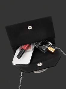 Bolso de mano con colgante de brillantes, elegante bolso de mano con brillantes para novia y fiesta, exquisito y elegante bolso para fiestas y reuniones de mujeres, con un set de 3 piezas de joyería con colgante de brillantes: collar, aretes y pulsera. Adecuado para fiestas, bodas, cenas, reuniones y bailes.