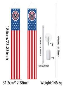 2PCS National Flag Banners, Welcome Signs, Independence Day, Memorial Day Decorations, Suitable For The Front Door Walls Of Homes, Both Indoors And Outdoors