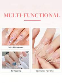 Super Strong Nail Glue For Acrylic Nails,Nail Tips, Press On Nails,Fake Nails, Salon Quality Brush On Nail Glue Easy Application Durable & Long-Lasting False Nail Glue UV/LED