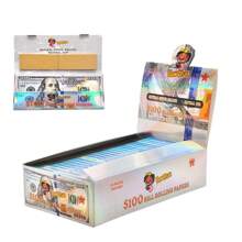 1/5/24 Books 110mm Extra Large Size Cigarette Rolling Papers + Filters, Dollar Pattern Design, 24 Papers + 24 Filters Per Booklet, Smoking Accessory Rolling Papers
