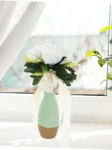 1pc New Rustic Style Bridal Bouquet, Wedding Supplies Bride Holding Flower, Bridesmaid Bouquet - Multicolor - View 2