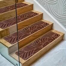 Stair Treads Non-Slip-Stair Runners For Wooden Steps Perfect For Elders, Pet, 4/15pcs Stair Floor Mats Non-Slip Leaf Embossing Stair Treads 20cmX65cm/7.8inchX 25.6inch Indoor And Outdoor Stair Tread Mat, Staircase Steps Reusable Self-Adhesive Hardwood - Multicolor - View 6