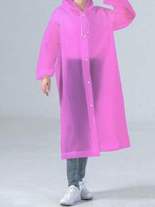 1pc Unisex Extra Thick EVA Waterproof Raincoat, Hooded Rain Jacket, Waterproof, Windproof, Quick-Drying, Breathable - Ideal For Cycling, Hiking, Outdoor Adventure And Back To School Summer Cooling,Beach,Travel