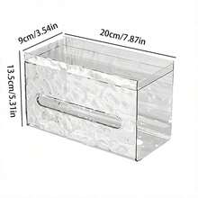 1/3pcs (White Or Black Or Green)Large Transparent Glacier Tissue Boxes, Transparent White+Transparent Gray Wall Mounted Non Perforated Storage Boxes, Waterproof Tissue Boxes, Suitable For Bathrooms, Living Rooms, And Kitchens,Tissue Box Holder