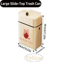 1 pieza Soporte de pared para basura, cubo de basura creativo de dibujos animados para cocina/oficina con tapa abatible, sin necesidad de taladrar