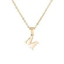 Collares de 26 letras chapados en oro de 18K de plata de ley 925, joyería de hip hop, collar y pulsera con colgante con letra de la suerte, joyería versátil de moda como regalo de cumpleaños