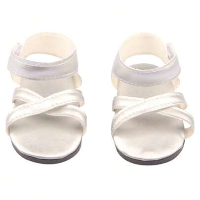 MSYO 1 Pair Doll Sandals, Fashionable & Cute Doll Shoes For Summer, Adhesive Strap, Criss-Cross Strap/Floral Sandals, Suitable For 18 Inch/45cm Reborn Dolls, Toys For Children 3+ Years Old, Halloween, Christmas Gifts, Baby, Girl, Boy Toys, Christmas Stocking Stuffers, Holiday Party Decor, Collectibles