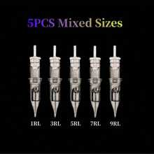 20pcs Mixed Size Round Disposable Tattoo Needles - 1rl, 3rl, 5rl, 7rl, 9rl, 3rs, 5rs, 7rs, 5m1, 7m1, Tattoo Supplies, Tattoo Kit