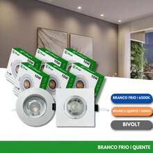 Kit1-3-5 5W Round Square Led Spot Light Cold White Warm White 3000K 6500K - 圓形 - 冷色 6500K - 查看 1