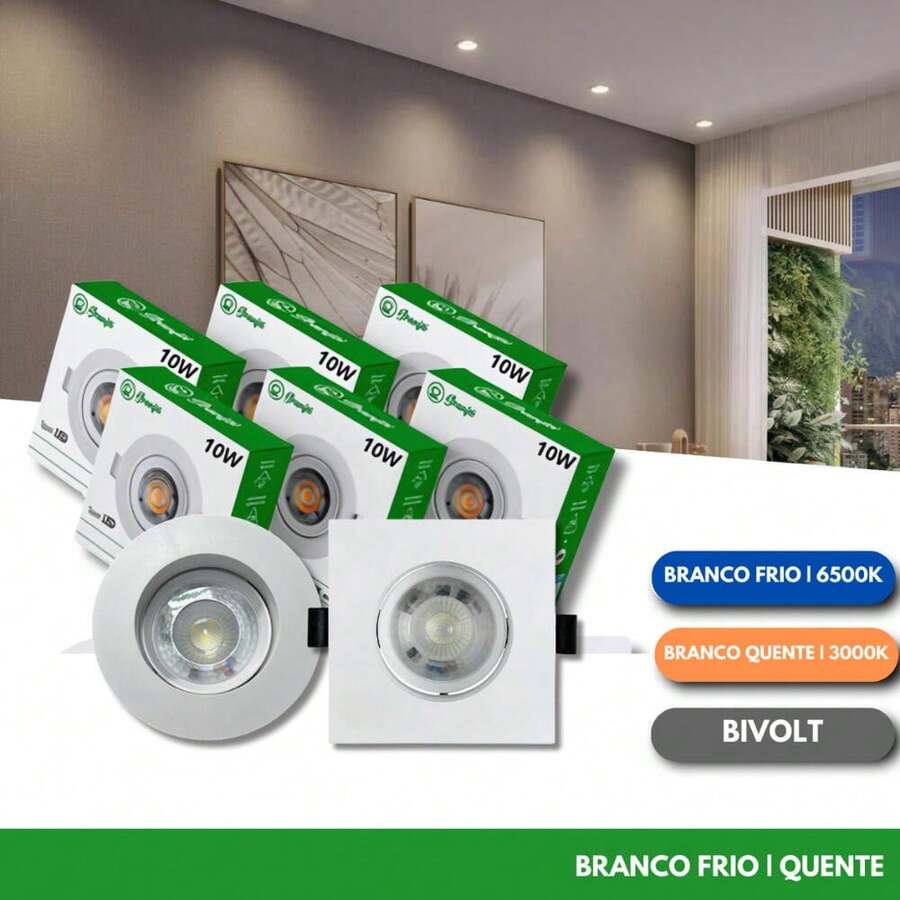 Kit1-3-5 5W Round Square Led Spot Light Cold White Warm White 3000K 6500K - 圓形 - 冷色 6500K - 查看 1