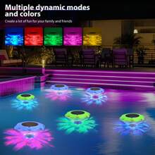 Solarschwimmende Poolbeleuchtung, RGB-Farbwechsel schwimmende Poolbeleuchtung, IP68 wasserdichte schwimmende Solar-LED-Poolbeleuchtung, die aufgehängt werden kann, geeignet für Sommerpools, Whirlpools, Hochzeiten, Wege und Partydekorationen.