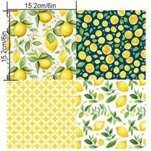 24 Stücke 6x6 Zoll Zitronen Gelb Obst Ästhetik Sammelalbum Papier Wunderland Muster einseitig bedruckt Sammelalbum Decoupage Papierblock für DIY Basteln Journaling Sammelalbum Zubehör Geschenkverpackung Album Kunst Dekorative Bastelpapiere