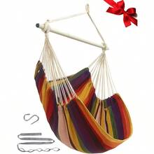 Hammock Chair Swing Indoor Hammock For Bedroom Max 500 LbsSteel Spreader Bar With AntiSlip RingsIndoor Outdoor - A-rainbow-NoCushion - View 1