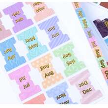120 Pcs Month Index Label,Multicolored Adhesive And Writable Index Label Signs, Suitable For Pages, Bookmarks, Reading Notes, Book Annotations And Other Items. There Are 6 Types Of Index Labels, Including December Labels, Color-Coded Index Memo Writing Labels, Bookmarks, Suitable For The Start Of A New School Year, Returning To School And Office Use., School Supplies,Back To School