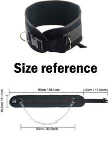 1pc Weightlifting Belt With Chain, For Powerlifting, Squats, Bodybuilding, Heavy Duty Steel, Comfortable Neoprene Support, Suitable For Serious Functional Fitness, Weightlifting - Unisex - Black Color Deadlift Training Belt, Gym