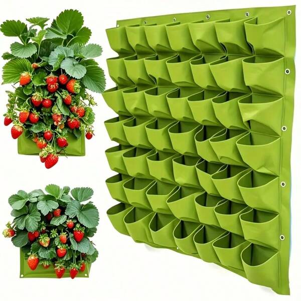 Bolsas de plantación de jardín vertical de bolsillo - Bolsas de plantación montables en pared, livianas, para flores, vegetales y hierbas | Para uso interior y exterior | Ahorro de espacio y duradero | Excelente para balcón, patio y jardinería urbana | Diseño fácil de instalar y versátil, para plantación en balcón | Maceta moderna | Jardín colgante