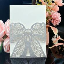 25 piezas de tarjetas de invitación con mariposas cortadas por láser, decoraciones para bodas, compromisos, matrimonios, bautizos y bautismos, tarjetas de felicitación, tarjetas de aniversario (excluye páginas interiores y sobres)