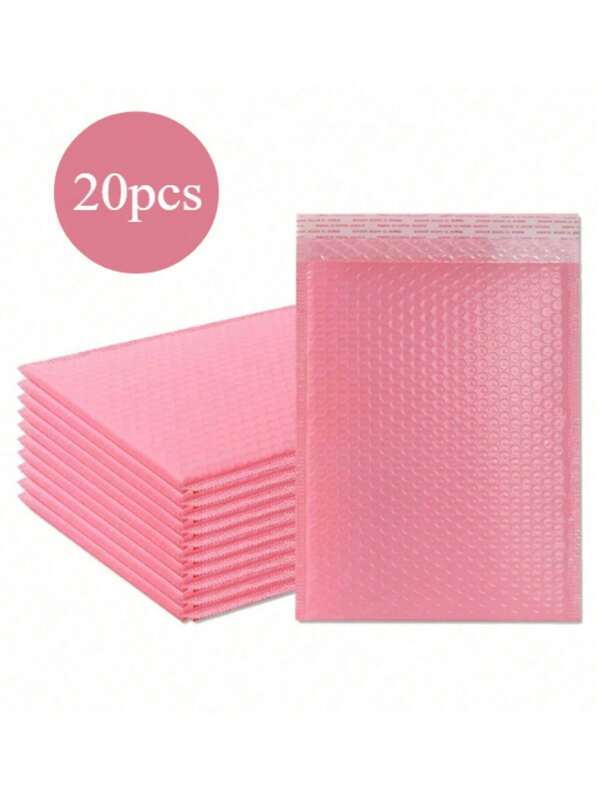 20pcs/Pack Pink Bubble Mailer Waterproof Anti-Pressure Foam Packaging Bags For Gifts, Courier Shipping Bags, School Supplies,Back To School