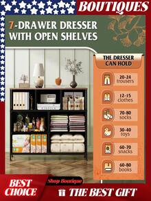 7 Drawer Dresser TV Stand, Dressers For Bedroom, Dresser, Dresser For Bedroom, Bedroom Furniture, Drawer, Bedroom Dresser, Small Dresser, Closet Dresser, Wood Dressers For Bedroom, Wide Dresser, Gaveteros Para Guardar Ropa, Large Dresser, Long Dresser For Bedroom, Gabeteros Grandes Para Guardar Ropa, Drawer Dresser, Mueble Para Ropa, Dresser For Women, Clothing Dresser, Dresser Drawer, Closet Storage Drawers, Bedroom Dressers, Drawer Dresser, Drawer Dressers For Bedroom, Fabric Storage Tower, Hallway, Entryway, Closets, Sturdy Steel Frame, Wood Top, Easy Pull Handle - Color: Floral Painted - View 5