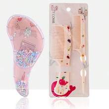 Set de 3 peines de dibujos animados - para uso en húmedo y seco, cepillos desenredantes y de peinado para todo tipo de cabello, mango de plástico ABS duradero, idea de regalo perfecta - Multicolor - Ver 10