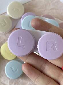 6PCS/2PCS/1PC Simple Contact Lens Case Double Box Beauty Contact Lens Storage Box Single Double Box Double Piece Beauty Contact Lens Case