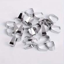 100pcs Stainless Steel Clasps Melon Seeds Pendants Chain Connectors Hook Buckle For Jewelry Making Findings Accessories Pinch Clips Bail Pendant