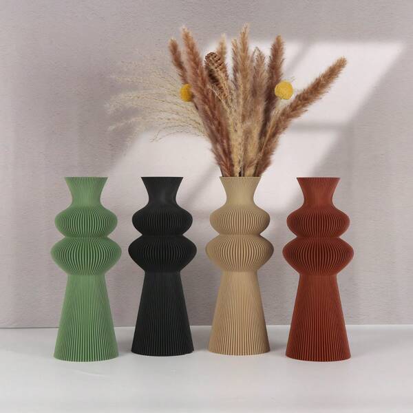 1 Modern Minimalist Plastic Vase, Suitable For Living Room, Study, Office Or Showroom - Creative Vase, Perfect For Flower Arrangement, Adding A Touch Of Elegance To Any Space Gifts Birthday Graduation