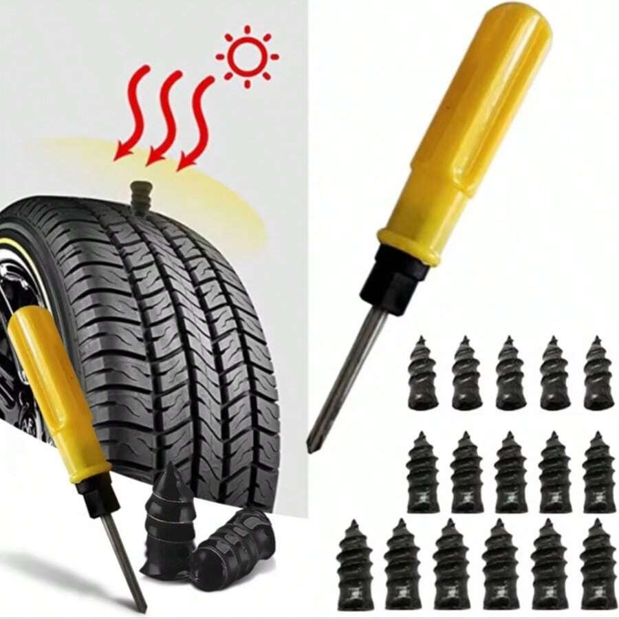 40/20 Pcs Vacuum Tire Repair Rubber Screws With Screwdriver Tire Repair Rubber Screws For Car Motorcycle Fast Tire Repair Tools