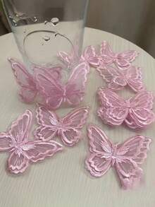 10/20 Miếng dán lưới ren hình bướm hai lớp dùng để may quần áo, phụ kiện kẹp tóc DIY - Nhiều màu - Xem 15