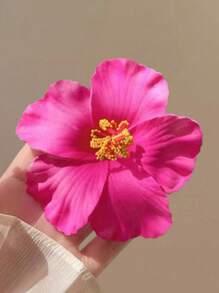 Haarspangen im Hawaii-Blumen-Stil für Frauen, Hibiskus-Haarspange, 3,5 Zoll künstliche Blumenspangen für Urlaub, Strandparty, Haarklammern, Haarspangen