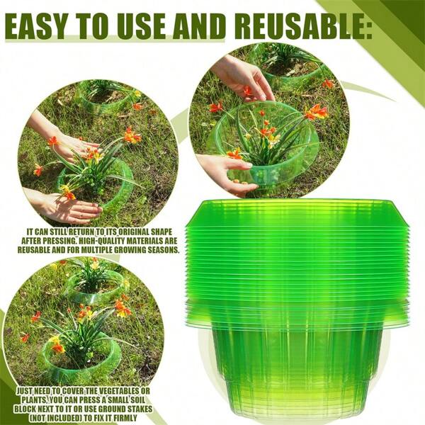 Plastic Garden Geta Clogs, Slug & Snail Protection Collar, Suitable For Outdoor Indoor Garden Plant Sapling