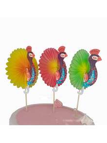 10/40-Piece Tropical Drink Decor Umbrella Set - Coconut Palm Trees & Rainbow Umbrellas, Firework Stirrers, Bamboo Skewers - Hawaiian-Style & Juice Party Decor, 4 Designs, Wood-Look Finish, No Power Required | Tropical Decor | Wood-Look Finish