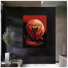 1pc Frameless Sci-Fi Red Vintage Painting Posters High-Definition Printing Wall Arts Modern Minimalist Living Room Bedroom Dormitory Study Bar Coffee Shop Office Wall Decoration Home Decoration