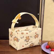 Anime Cartoon Insulated Lunch Bag, Portable School Student Water Bottle Lunch Box Tote Handbag, Women Cosmetic Pouch