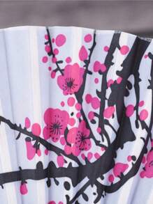 1pc/3pcs Chinese Style Ink Painting Plum Blossom Female Folding Fan Silk Fan Wedding Elegant Plum Blossom Silk Fan Summer Cooling,Beach,Travel