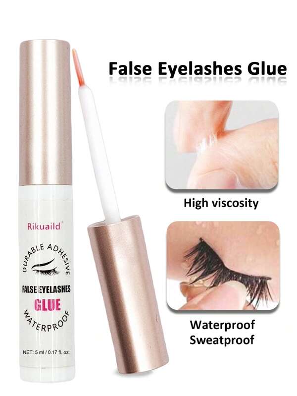 Rikuaild Rikuaild 1PC 5ml Eyelashes Extension Glue Long Lasting Lashes Glue Quick Dry Waterproof Adhesive White-Clear Glue Low Irritant Makeup