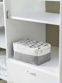 Storage Basket - Fabric Cube Organizer Basket For Bookshelf, Closet, Home Decor, Gift, Small Items, School Supplies, Misc Storage, Gray Medium Size