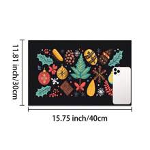 1 pieza Posavasos de silicona con impresión de carta navideña, hombre de jengibre y caramelos, antideslizante y muy absorbente, lavable, apto para encimera, cocina, mesa de comedor, decoración navideña