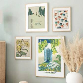 1 件复古日本艺术帆布画展览海报葛饰北斋墙壁艺术客厅家居装饰礼品装饰可选画框
