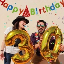 1pc 55.11" Birthday Party Banner, Gold & Silver - Paper Wreath Decor, Easy Hanging, Indoor/Outdoor Decoration Suitable For Garden, Fence, Balcony Celebration
