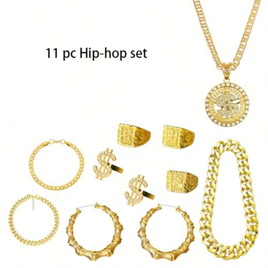 Conjunto de acessórios de metal para hip-hop com várias peças para ...