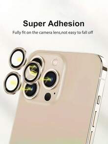 3片装相机镜头保护膜，兼容 17/17 Pro/17 Pro Max/17 Air/16 Pro/15/14/13/12/11 Pro Max/16e，9H硬度钢化玻璃，高清，金色 - 棕色 - 查看 3