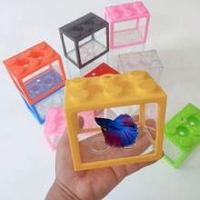 Mini Pecera Para Pez Beta Kit Completo Acuario - Naranja - Ver 4