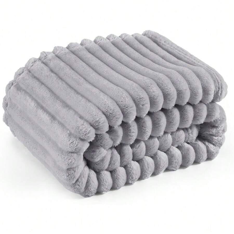 White Throw Blanket For Couch - GentleSoft Cozy Soft Blankets For Women, Cute Small Fleece Throws For Girls, Birthday Gifts For Women Mom, Fathers Day Decor Gifts, , 50x60 Inches - 淺灰色 - 查看 1